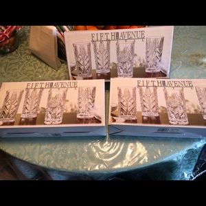 Fifth Avenue Crystal ‘Portico’ 13oz Crystal Highballs set of 4 per box. 3 boxes